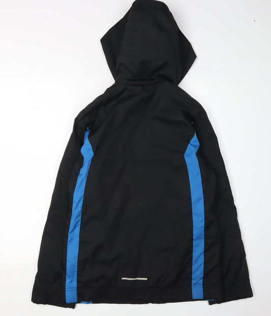 Adidas Men's Black Windbreaker Jacket, Size 164