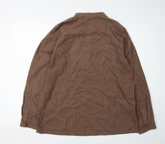 Lands' End Women's Brown Polka Dot Button-Up Shirt Size 16
