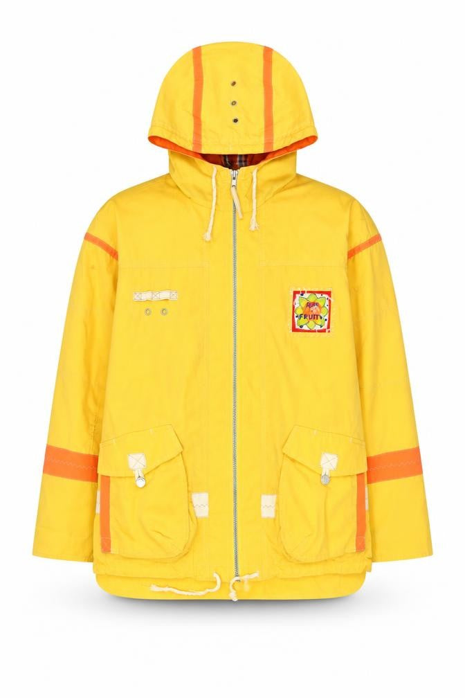 St Bernard Unisex Yellow Hooded Parka Jacket 2XS