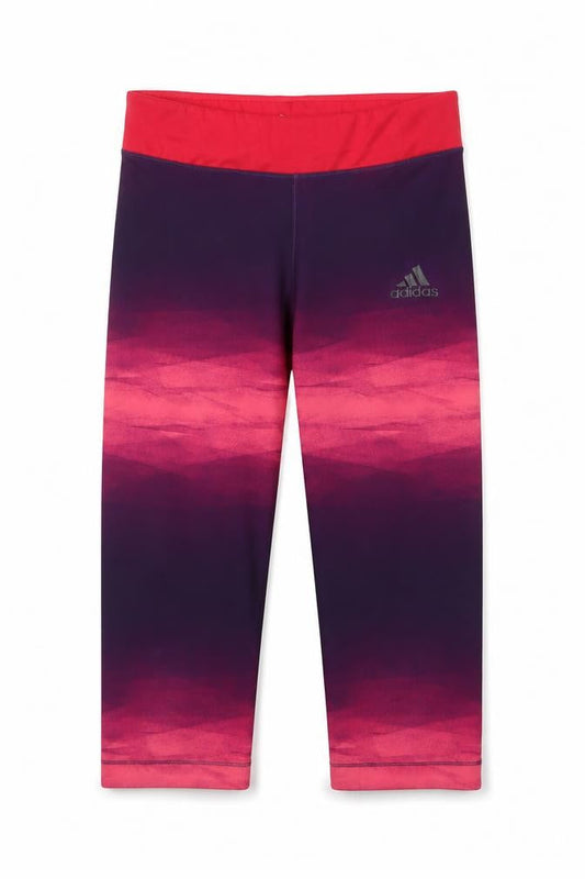 Adidas Girls Purple Cropped Leggings M - Athletic Style