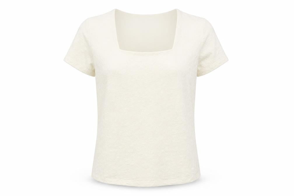 Womens UK Size L Alex & Co. Ivory Acetate Blend T-Shirt
