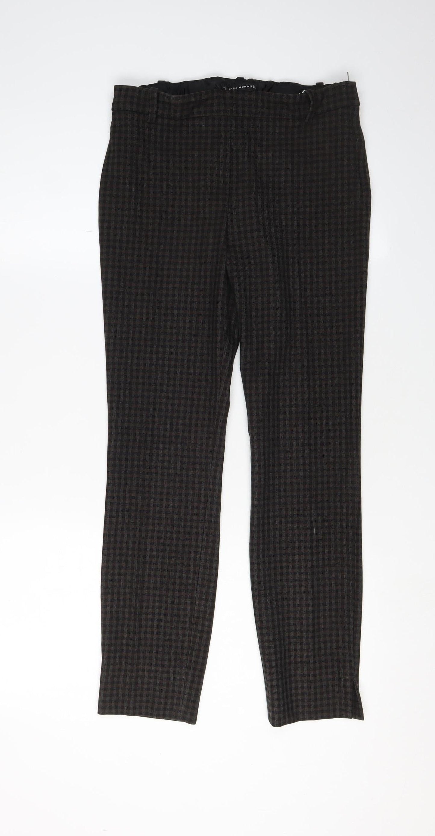 Zara Women's Multicoloured Check Dress Pants S