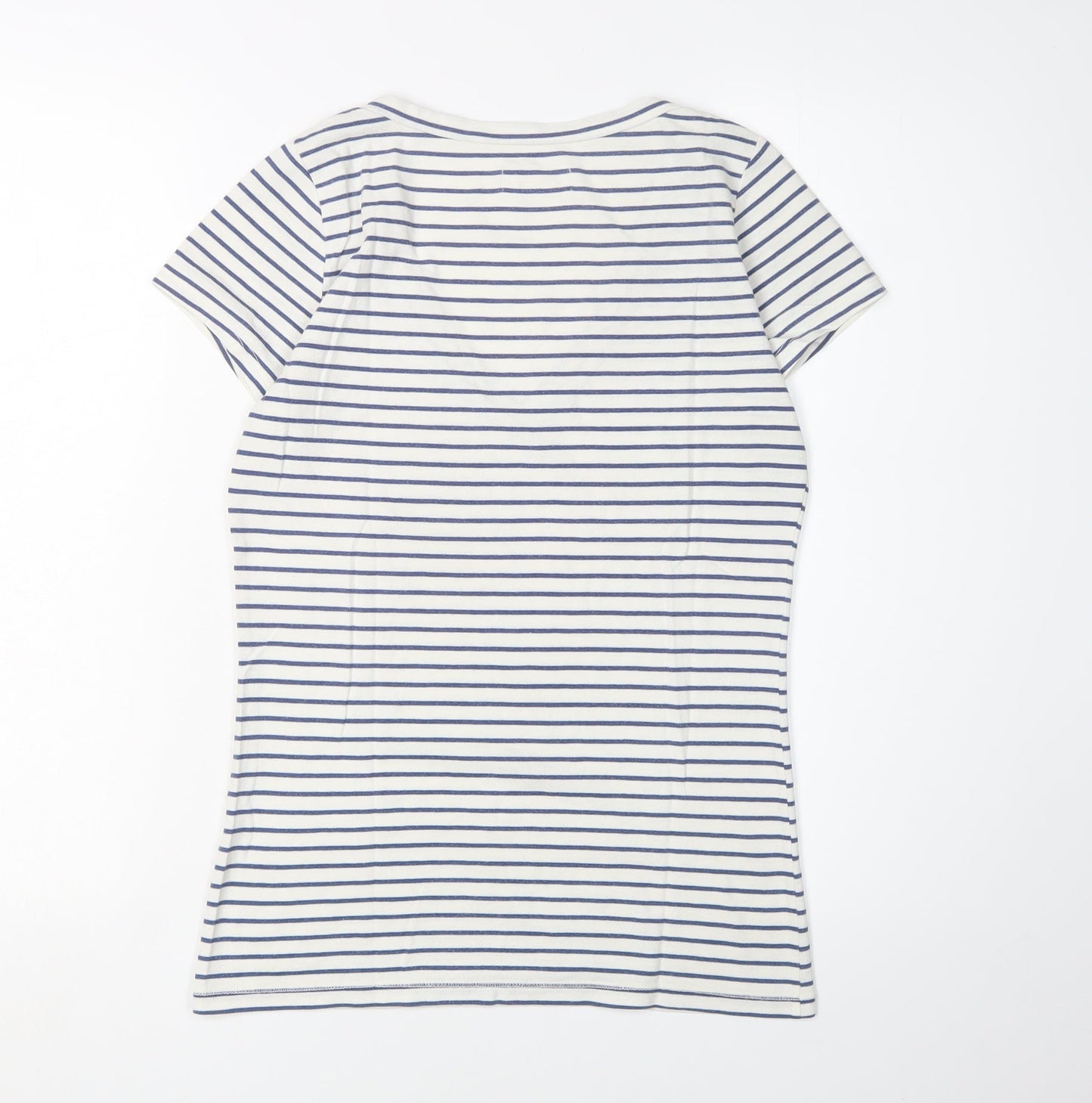Hollister Women's Striped V-Neck T-Shirt, M, Cotton