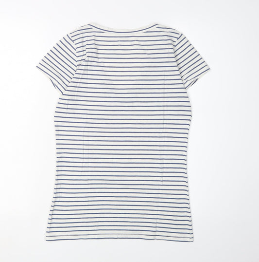Hollister Women's Striped V-Neck T-Shirt, M, Cotton