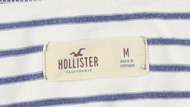 Hollister Women's Striped V-Neck T-Shirt, M, Cotton