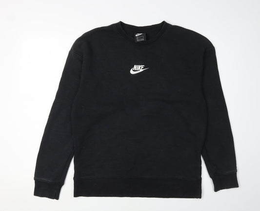 Nike Men's Black S Pullover Sweatshirt Logo Crew Neck