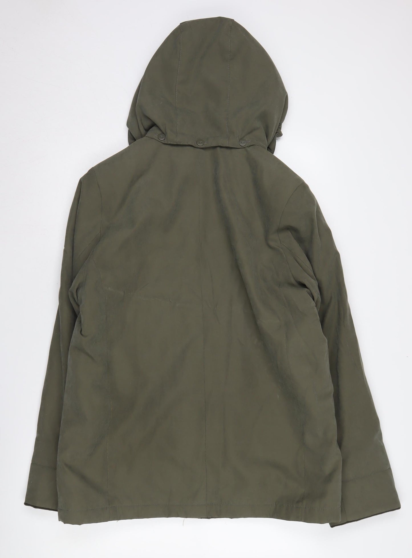 EWM Women's Green Parka Jacket Size 14 Hooded Lined