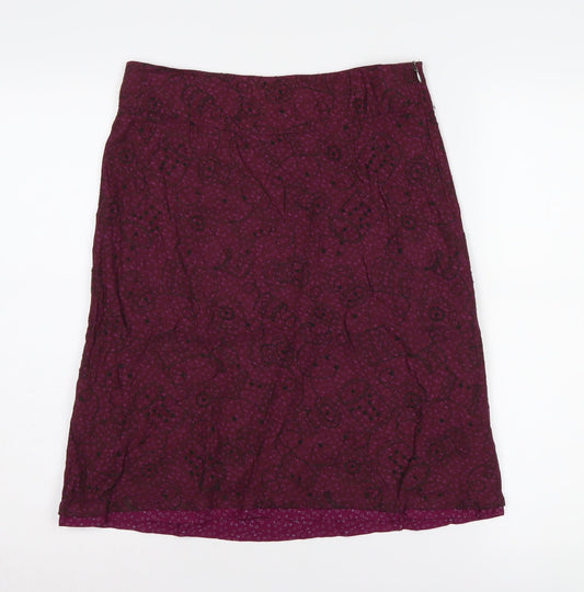 White Stuff Women's Purple Paisley Skirt, Size 8