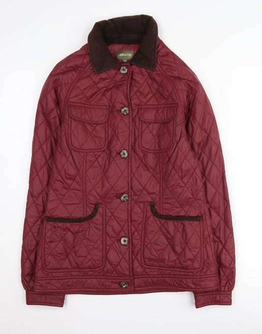 Musto Women's Quilted Red Jacket Size 10 Casual