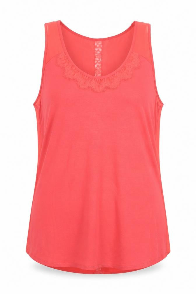 Womens UK Size 14 Karen Millen Red Viscose Blend Tank