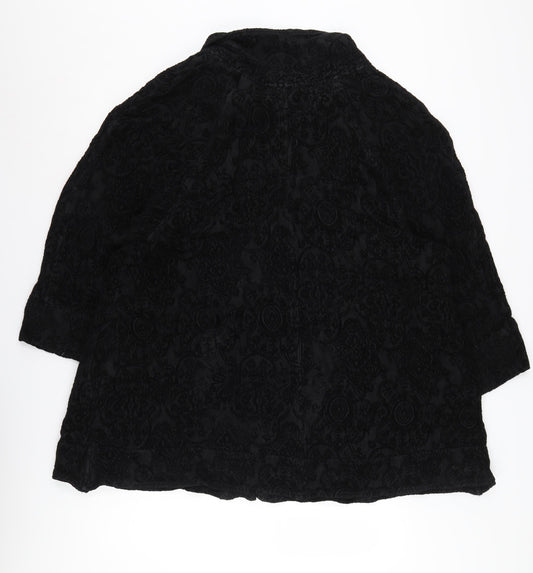 Bella Donna Women's Black Floral Cape XS
