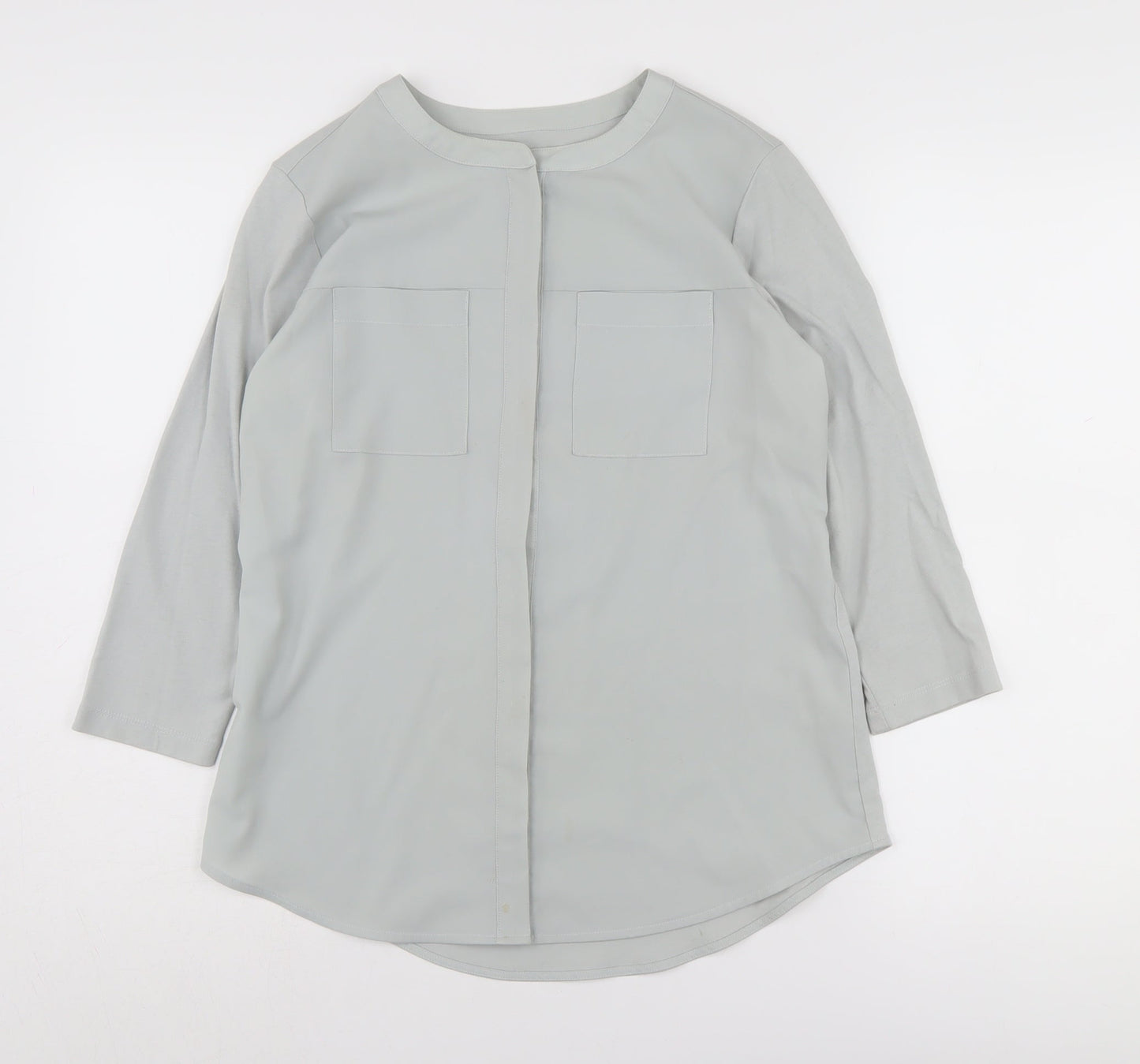 Van Heusen Women's Grey Blouse - Size S, Long Sleeve