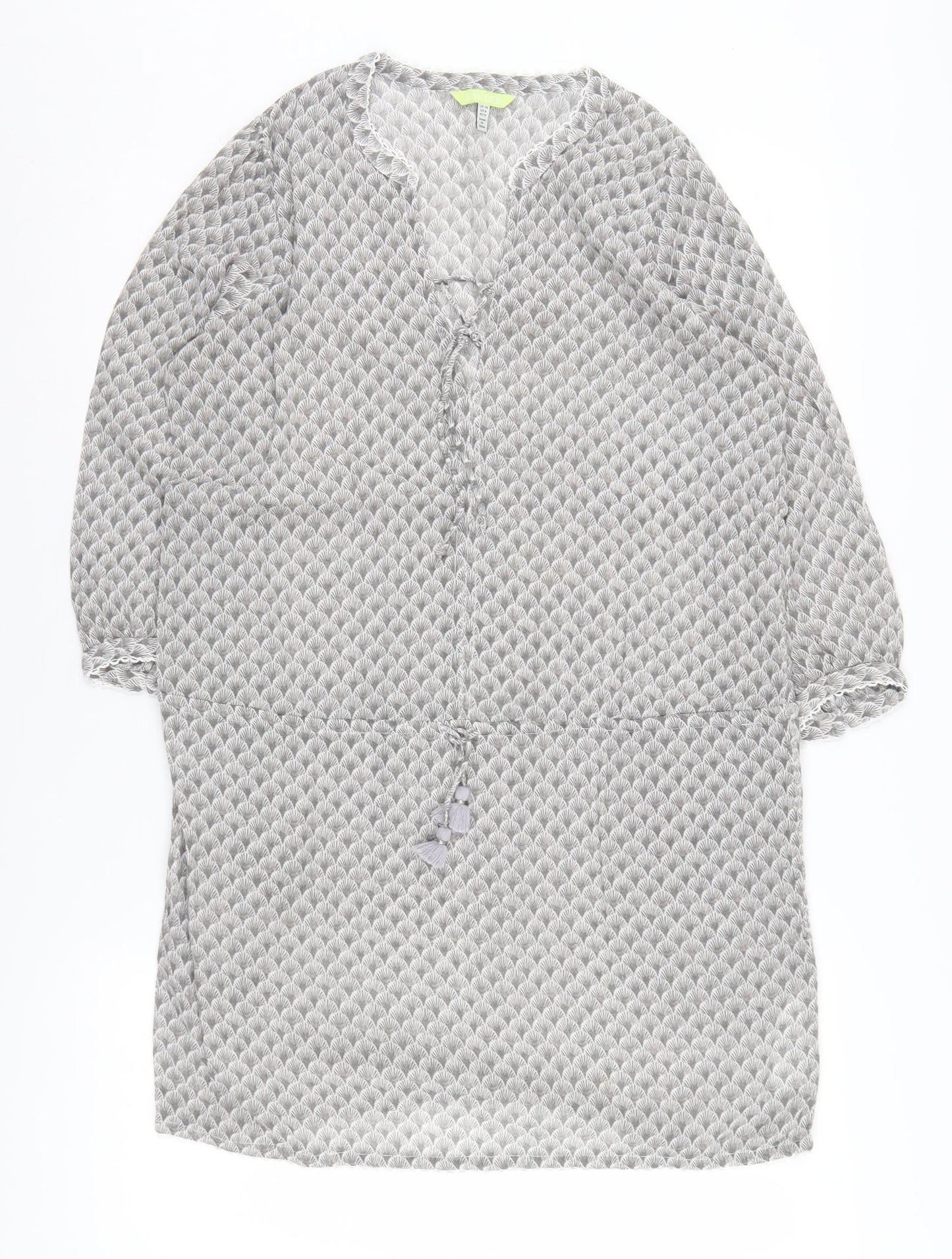 Joules Women's Grey Geometric Shirt Dress Size 10