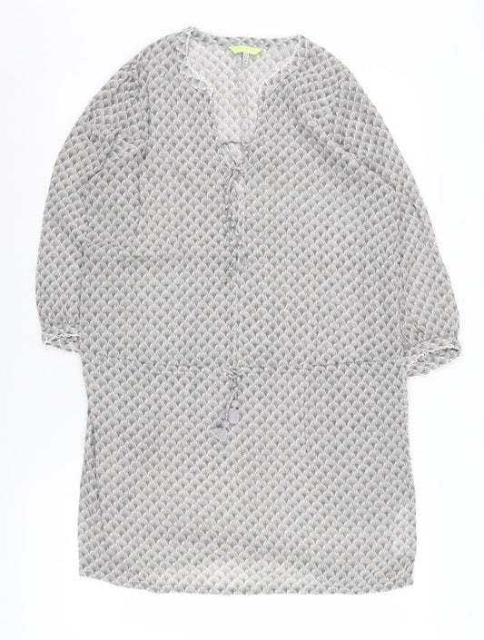 Joules Women's Grey Geometric Shirt Dress Size 10