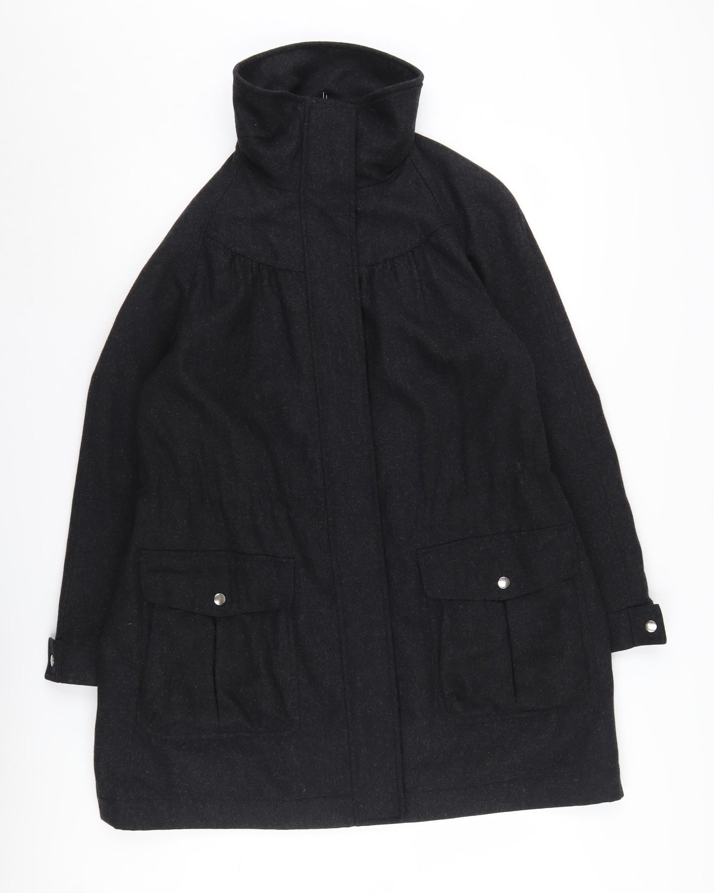 Laura Ashley Women's Black Long Overcoat Size 14