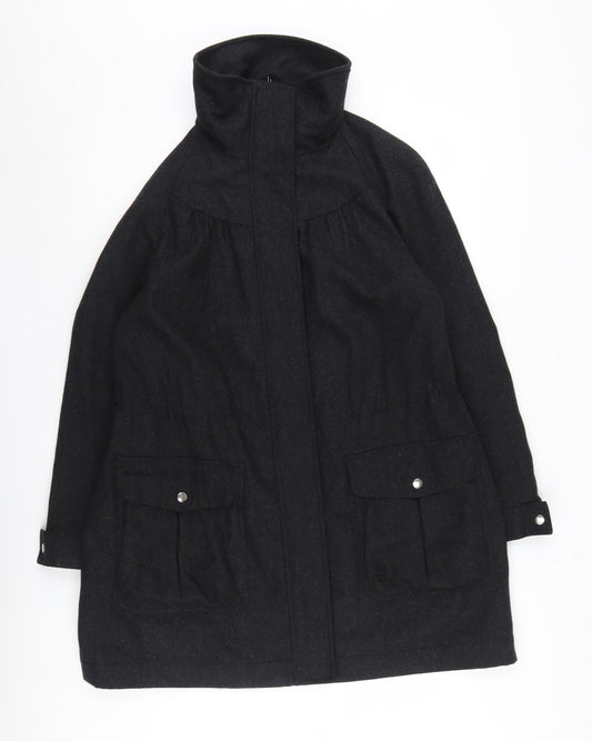 Laura Ashley Women's Black Long Overcoat Size 14