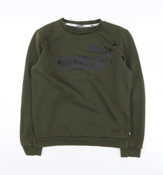 Puma Boys Green Logo Pullover Sweatshirt, 14 Years