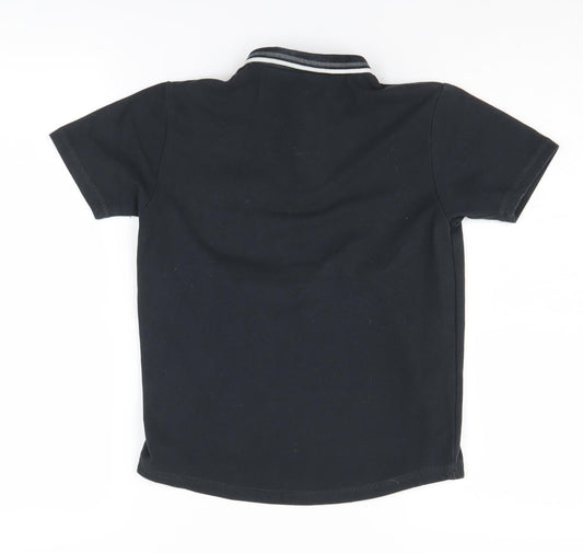 Firetrap Boys Polo Shirt Black 9-10 Years Button Down Collar