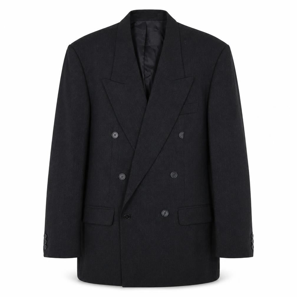 Mens 38 Chest Regular Centaur Black Six-Button Blazer