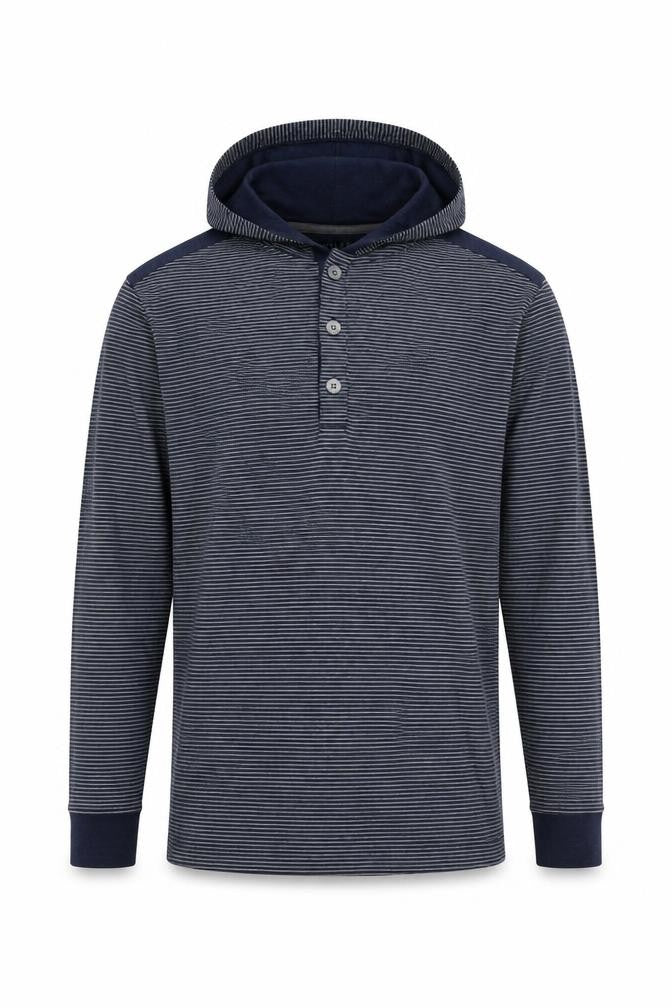 Mens UK M Regular Banana Republic Blue Henley Hoodie