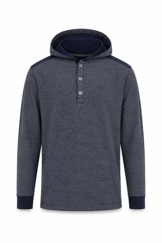 Mens UK M Regular Banana Republic Blue Henley Hoodie