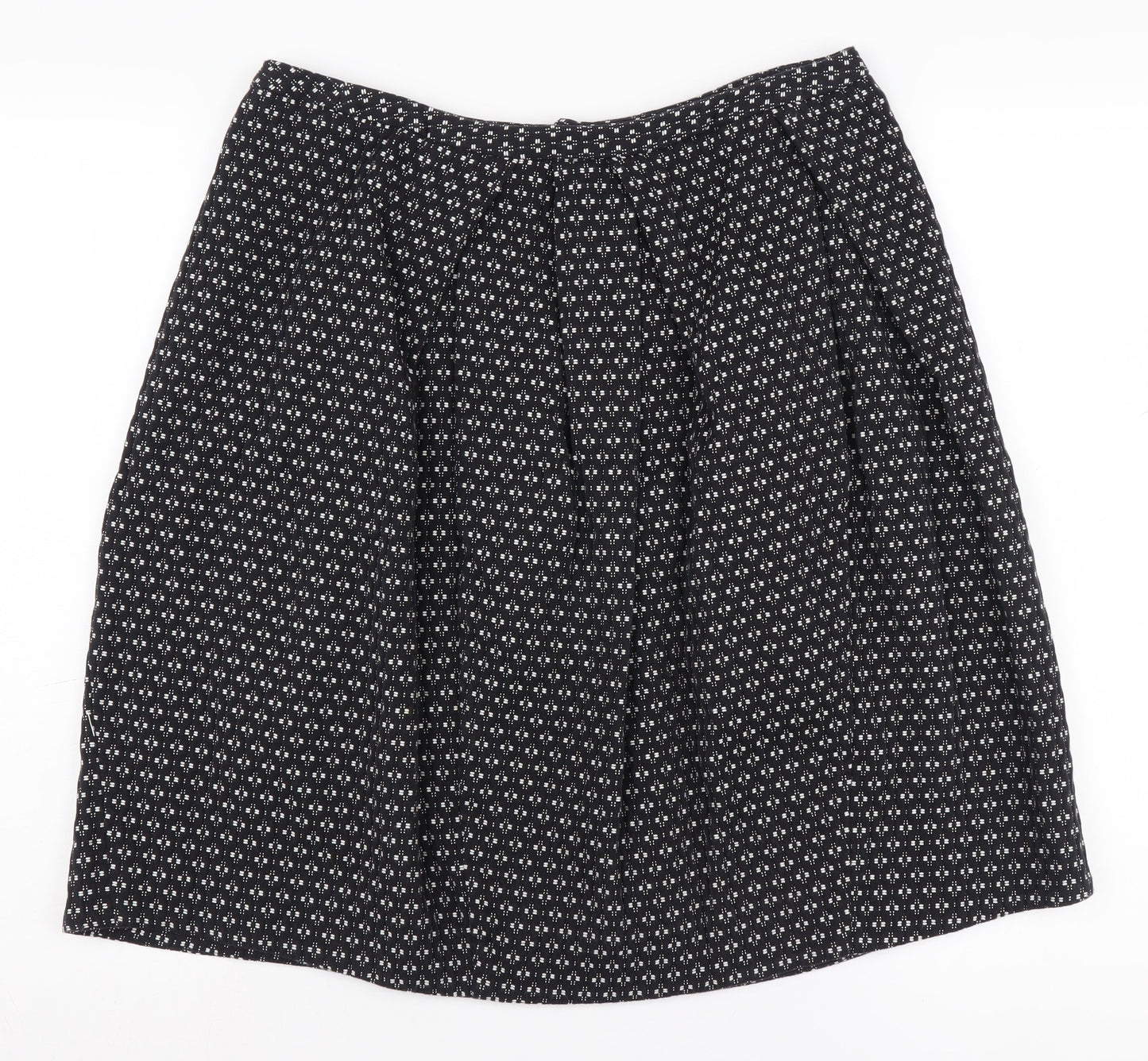 Daks Women's Black Geometric Skirt, Size 14, Elegant Style