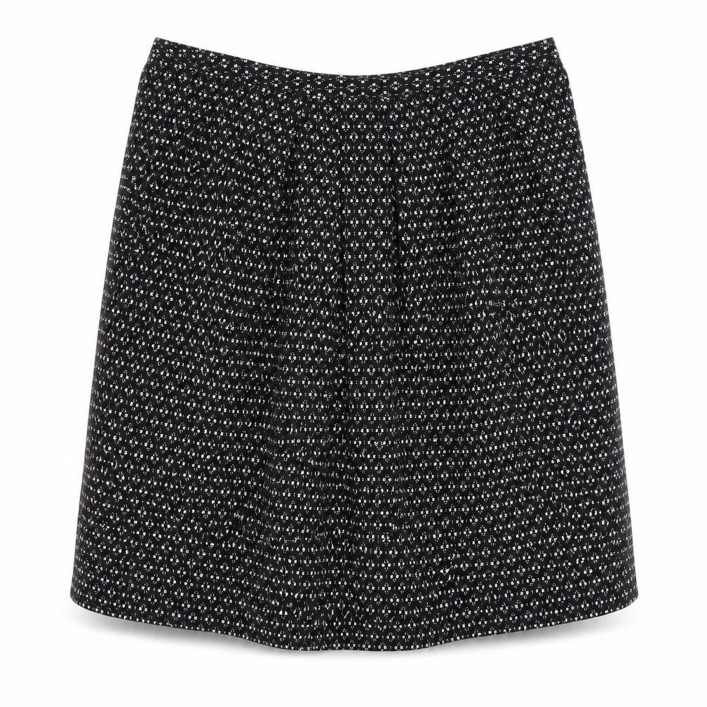 DAKS Women's Black Geometric Skirt, Size 14, Elegant Style
