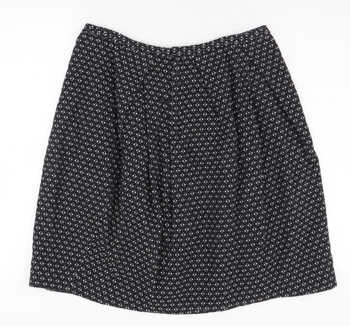 Daks Women's Black Geometric Skirt, Size 14, Elegant Style