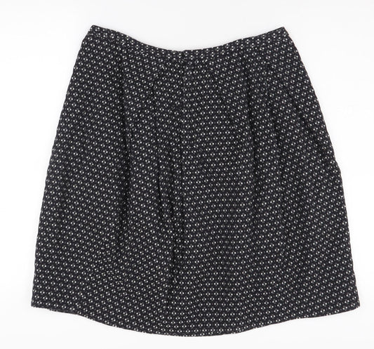 Daks Women's Black Geometric Skirt, Size 14, Elegant Style