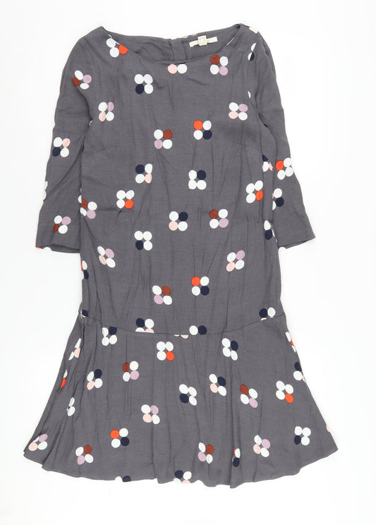 White Stuff Women's Grey Floral Knee Length Shift Dress