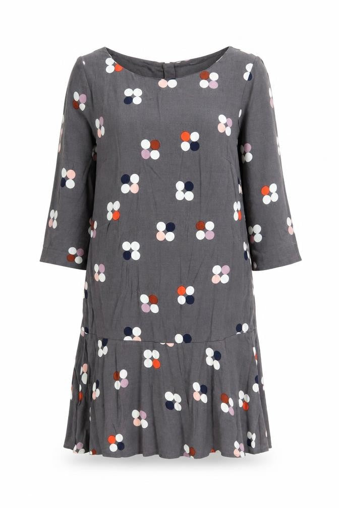 White Stuff Women's Grey Floral Knee Length Shift Dress