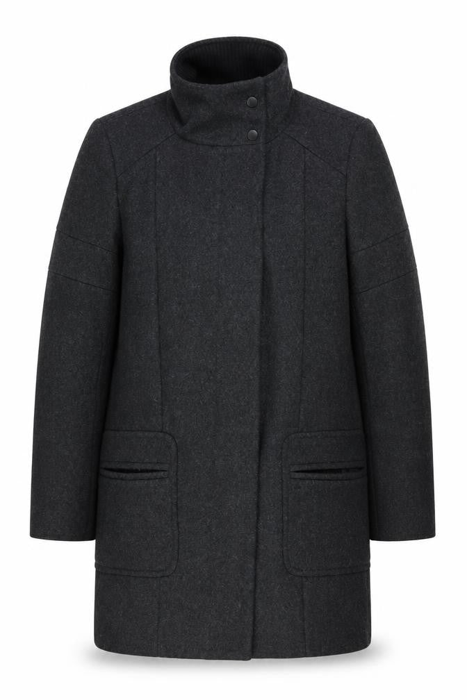 Comptoir des Cotonniers Womens Grey Wool Coat, Size 36