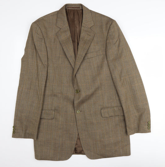Austin Reed Men's Brown Wool Blazer 42L Classic Check