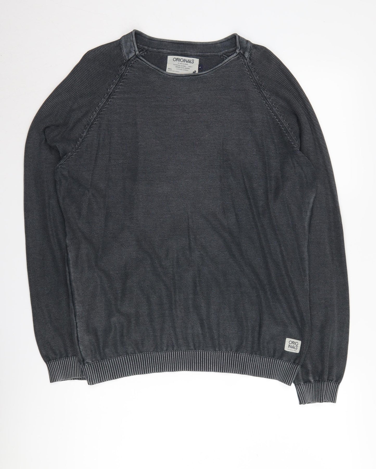 Jack & Jones Men's Grey Pullover Jumper, Size L
