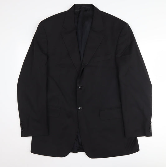 Austin Reed Men's Black Blazer 42 Regular Notch Lapel