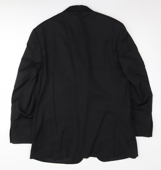 Austin Reed Men's Black Blazer 42 Regular Notch Lapel