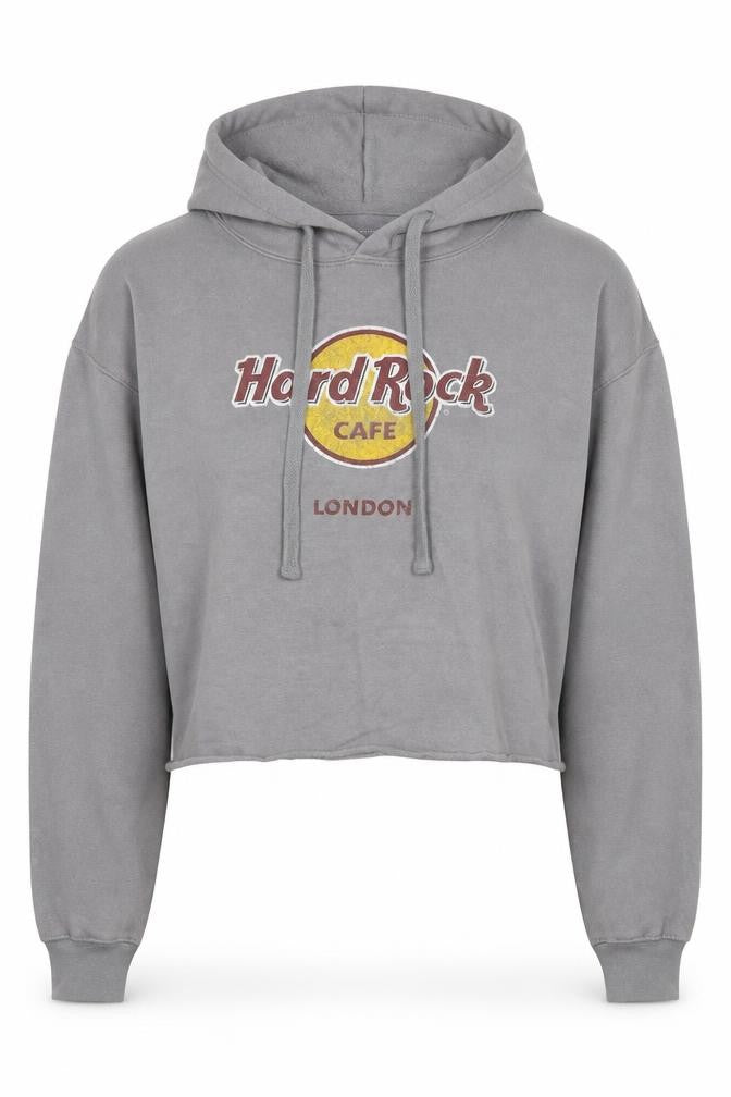 Womens UK M Regular Hard Rock Cafe Grey Pullover Hoodie