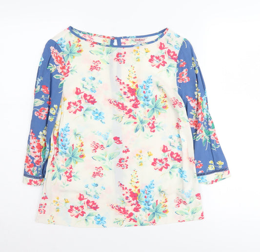 Cath Kidston Women's Floral Multicoloured Boat Neck Top Size 6