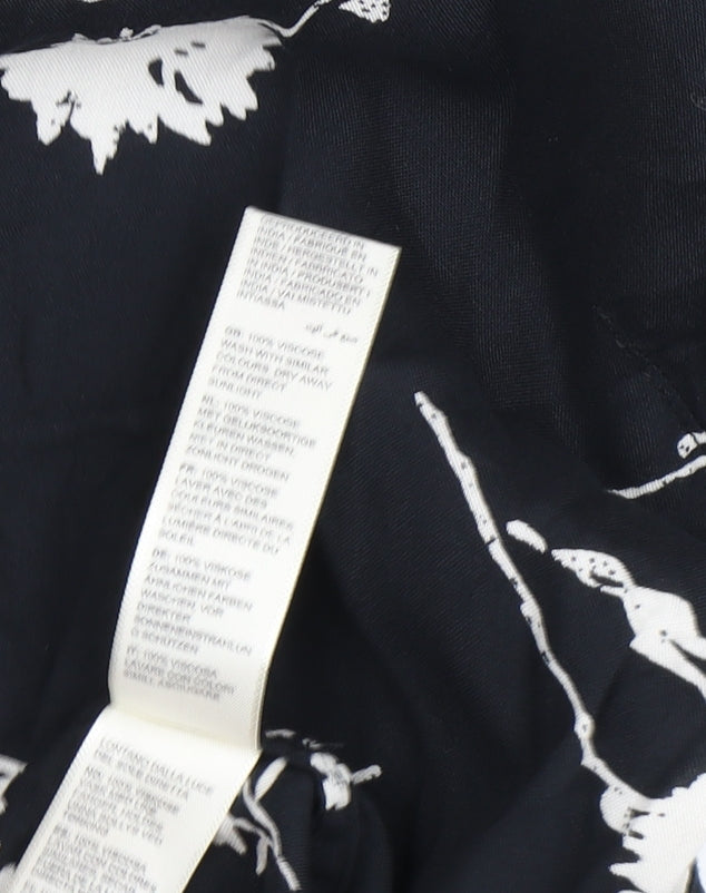 Fat Face Women's Black Floral A-Line Dress, Size 12