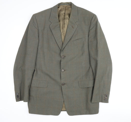 DAKS Men’s Green Check Wool Blazer, Size 38