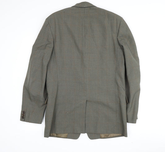 DAKS Men’s Green Check Wool Blazer, Size 38