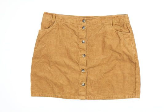 Roman Women's Brown Corduroy Mini Skirt Size 18 Casual