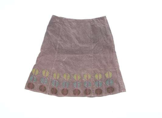 Boden Women’s Brown A-Line Corduroy Skirt, Size 12