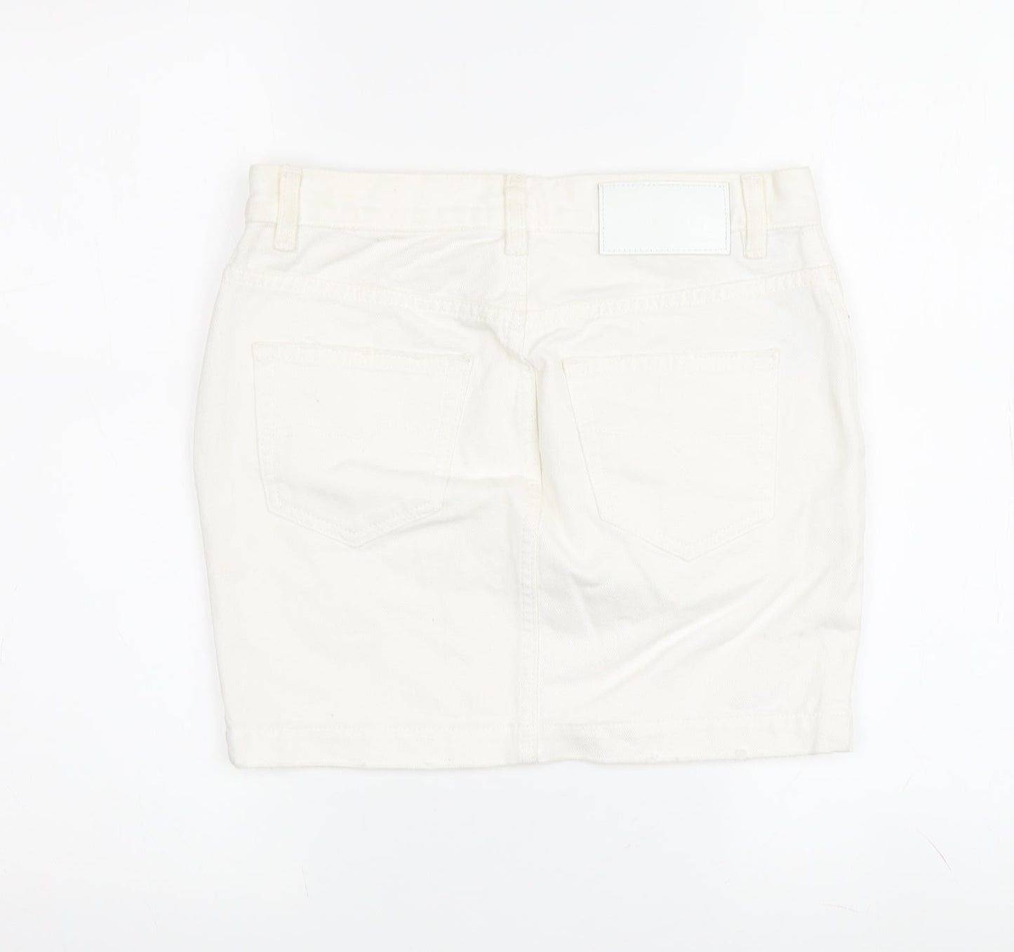 Diesel Women's White Denim Skirt, Size 4, Casual Summer Style