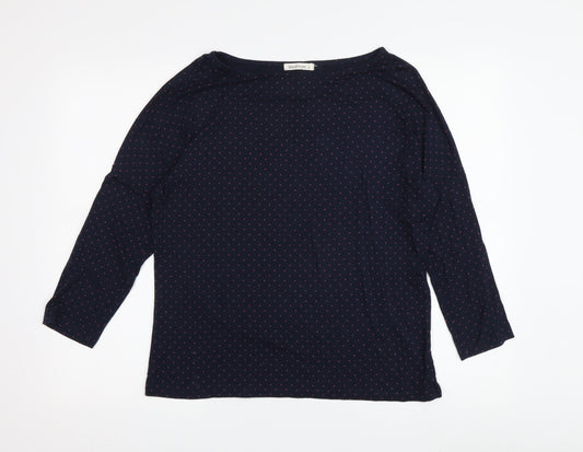 WoolOvers Women's Blue Polka Dot T-Shirt, Size S