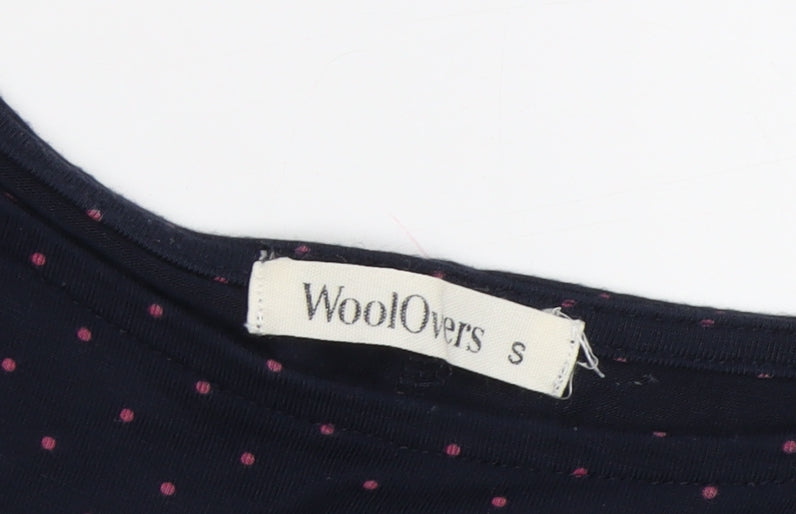Womens UK Size S Woolovers Blue Viscose Blend T-Shirt