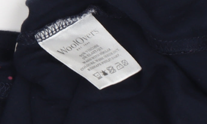Womens UK Size S Woolovers Blue Viscose Blend T-Shirt