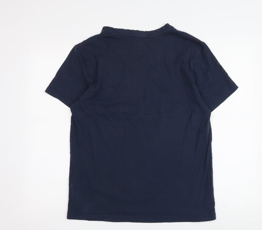 Tokyo Laundry Men's V-Neck Blue T-Shirt, Medium, Jersey Cotton