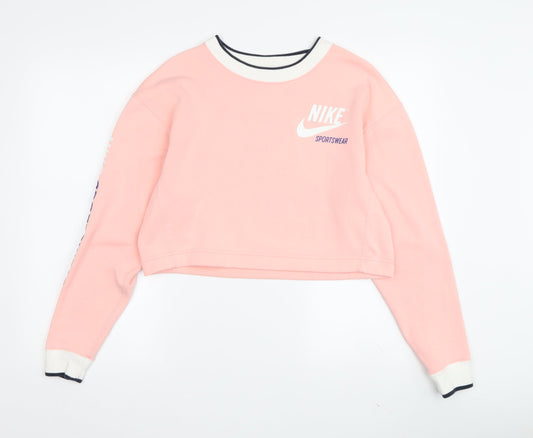 Nike Women's Pink Pullover Sweatshirt - Size S