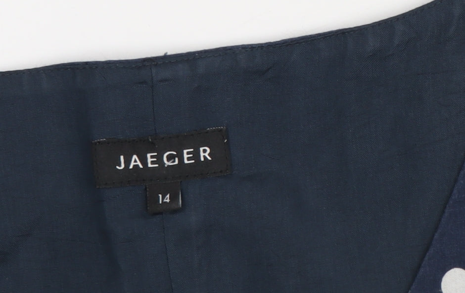 Jaeger Women's Blue Polka Dot Dress Size 14